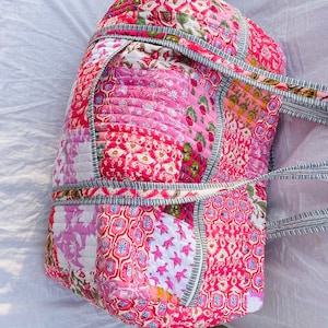 Große Baumwoll-Patches Duffle Taschen Blockprint Quilted Stoff Wochenendtaschen Für Frauen Weihnachtsgeschenke Handgemachte Bunte Reisetaschen