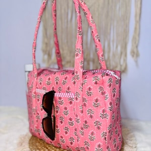 Indische Blumen-Patches gesteppte große Reisetaschen Weihnachtsgeschenke Boho Weekender Gesteppte Stofftasche Gepäcktasche, Reisetaschen für Frauen