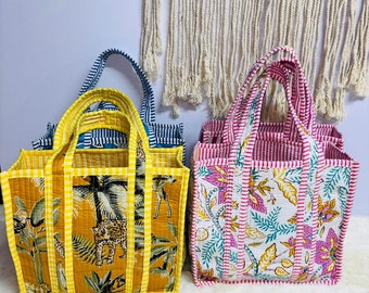 Mini Tote Bag Cotton Quilted Tote Bag Handle Bag For Women Baby Tote Travel Carry Bag Tote Gifts Baby Shoulder Bag Small Tote For Bride