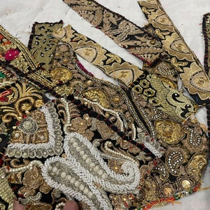 Indiase vintage boho borduurwerk schroot patchwork knutselen naaien restjes boho-patches stof restjes pop art junk dagboek schroot voor geschenken
