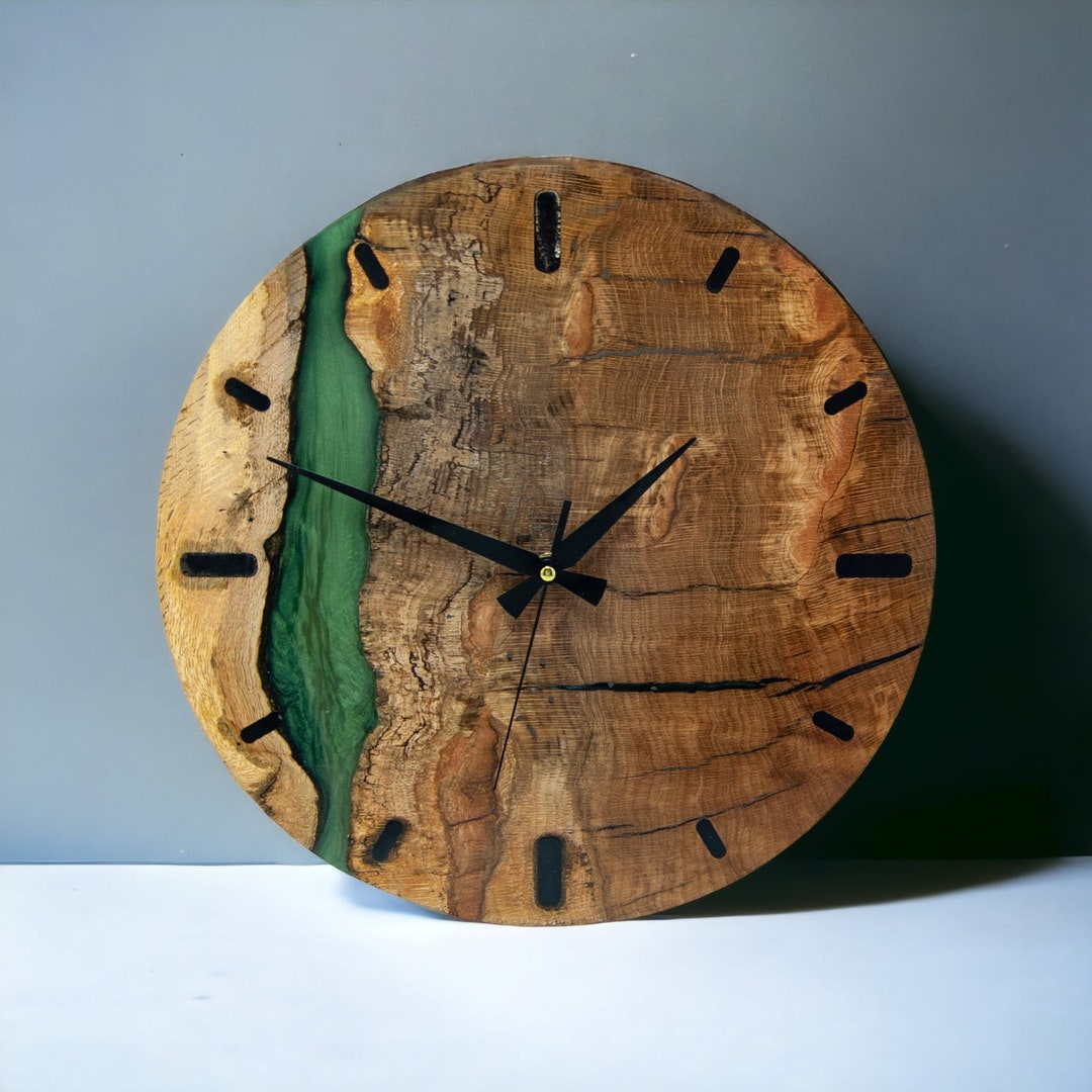 Epoxy Resin Wood Wall Clock, Unique and Large, Modern Home Decor, Customizable Size Etsy UK
