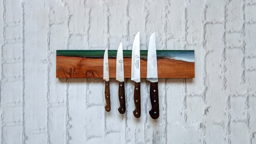 Modern Epoxy Wood Knife Holder for Kitchen Long Etsy