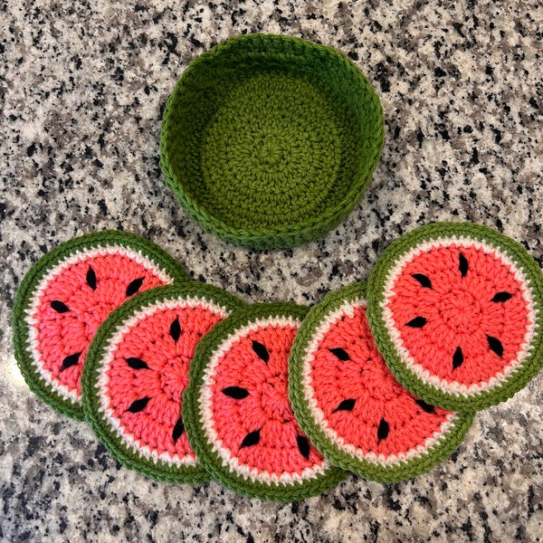 Watermelon Coaster Pattern