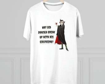 Men's Modern-fit Tee Spooky and Funny: Dracula's Pain in the Neck T-Shirt - Perfect for Halloween!