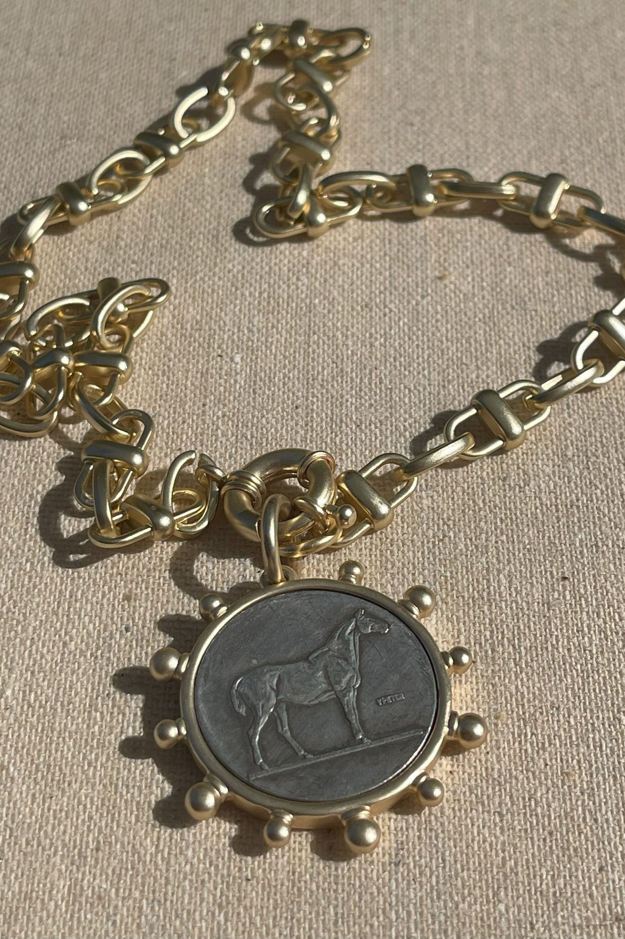 Mckinney Horse Medallion Coin Necklace Etsy