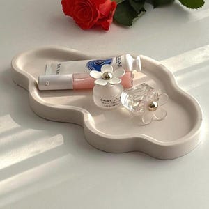 Irregular Tray Organic Decor Handmade Jesmonite  Shelf and Table Aesthetic Neutral Home Decor &  Gift