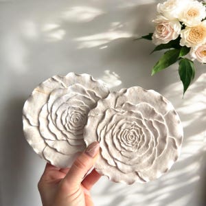 Flower Coaster  Drink Coaster Stone  Mug Coaster Jesmonite Handmade Neutral Tableware Home Decor and Gift