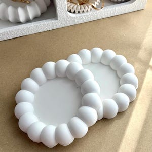 Modern Bubble Coaster / Tray Handmade | Jesmonite Stone Neutral Aesthetic Home Decor Tableware & Gift