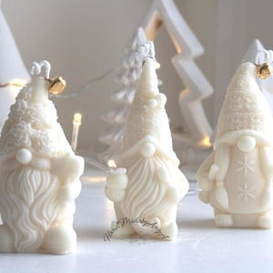 Wichtel-Set Weihnachtskerze Dekoration Kerze Kerzendekoration Kokosnuss Rapswachs Neutral Home Decor und Geschenk für Weihnachten