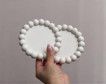 Bubble Coaster Set 2 | Stone Coffee Table Coaster | Coffee Mug Coaster | Jesmonite Neutral Handmade Home Decor Homeware Accesories and Gift
