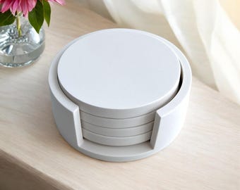 Juego de 4 posavasos minimalistas de Jesmonite hechos a mano, de 4 piedras, para decoración del hogar, artículos para beber y regalos.