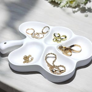 Jewellery Tray Accessories | Handmade  | Jesmonite Stone Organic Decor|  Neutral Aesthetic Home decor & gift