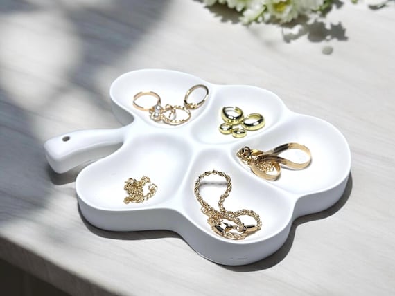 Jewellery Tray Organiser Catch-all Decor| Handmade  | Jesmonite Stone Organic Decor|  Neutral Aesthetic Home decor & gift