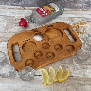 Shot Tequila Board Personalised  | Shot Glass Holder | Tequila Barware Gifts for Men | Anniversary Friend Gift | Costume Birthday Gift