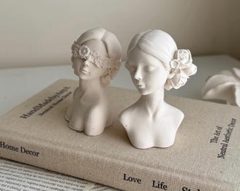 Decor Statue Lady Shelf Decor Sculpture Contemporary Style Minimalist  Handmade  Jesmonite  Neutral Home Decor and Gift