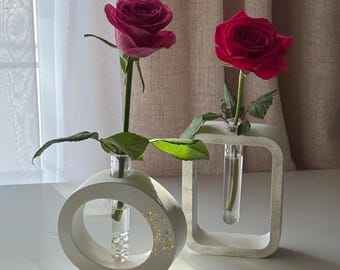 Vase Decor Organic Shape Self Decor Vase Ornament Table Decor | Neutral Home Decor and Gift Handmade Jesmonite