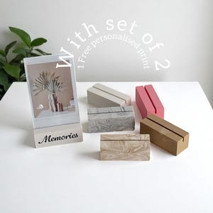 Polaroid Photo Holder Block  Photo & Place Card Holder Wedding Place Card Stand Handmade  Jesmonite Handmade Neutral Home Decor and  Gift