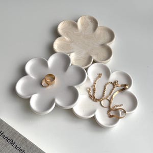 Flower Tray Decor Handmade Jesmonite Stone Shelf & Table Decor Minimalist Neutral Home Decor Accessories and Gift