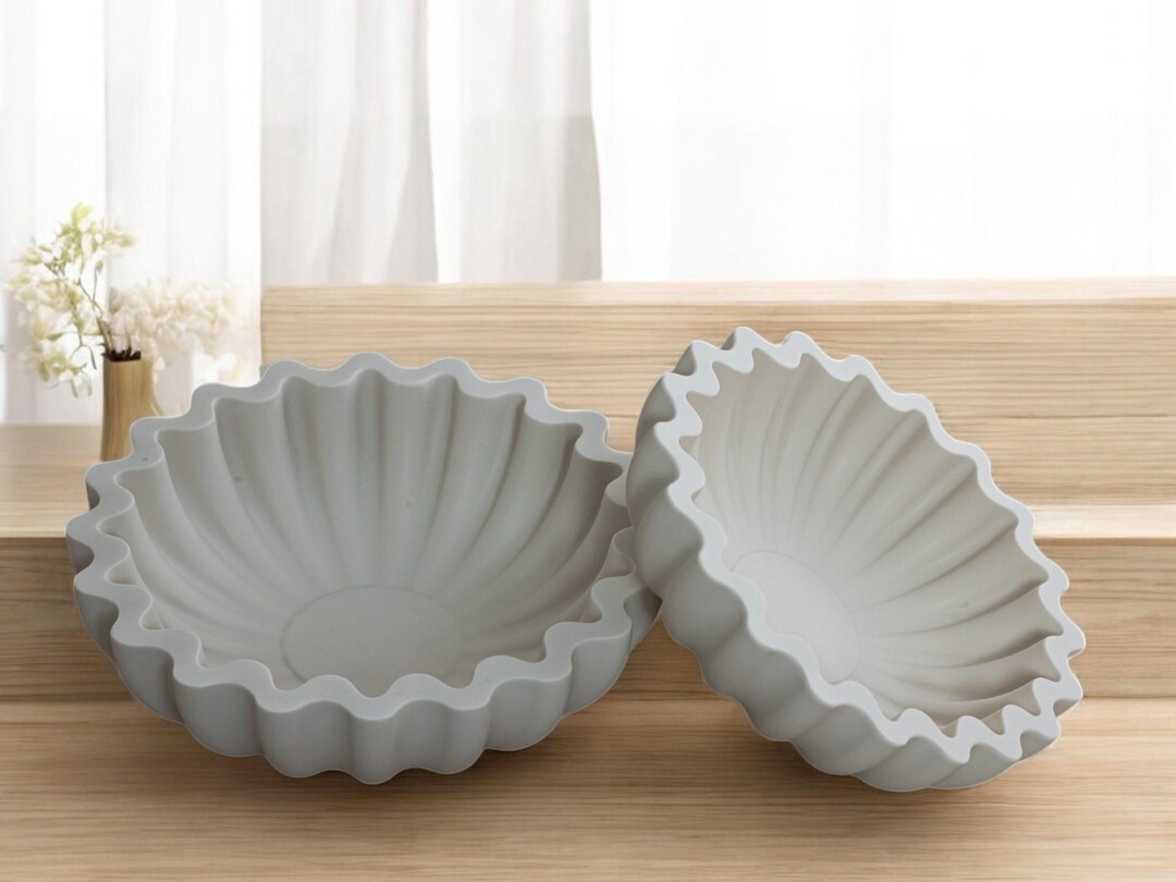 Ruffle Decorative Bowl Handmade Stone Jesmonite Aesthetic Shelf Table Ruffle Decorative Bowl Handmade Stone Jesmonite Aesthetic Shelf Table