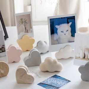 Ensemble de 2 porte-photos Polaroid colorés et porte-cartes de mariage Porte-cartes de mariage Jesmonite fait main pour décoration d'intérieur et cadeau de pendaison de crémaillère