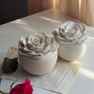 Flower Pot Storage Decor Handmade Jesmonite Stone Candle Jar for Minimalistic, Neutral Home Decor & Gift