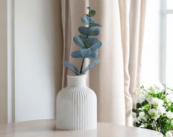 Ribbed Vase Decor Table Minimalistic Shelf Decor Home Accessories Jesmonite Stone Handmade Neutral Home Decor and Gift