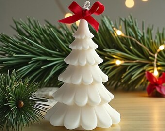 Weihnachtsbaum-Kerze Aus Sojawachs – Duftende Dekokerze In Baumform | Mit Geschenkbox, Grün