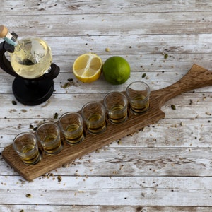 Personalised Shot Tequila Board | Shot Glass Holder | Tequila Barware Gifts for Men | Anniversary Friend Gift | Costume Birthday Gift