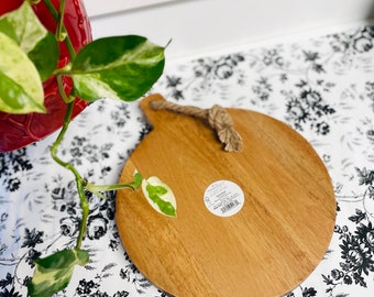 Tabla de cortar clásica de madera de cerezo con mango, tabla de servir de madera, tabla de remo  - Sin pegamento - Acabado orgánico