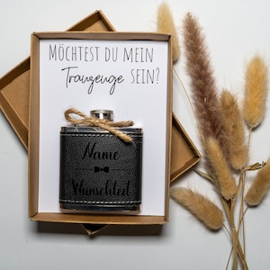 Individual hip flask for the perfect best man moment in a gift box