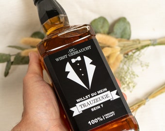 Trauzeuge Flaschenetikett: Perfektes Geschenk für Trauzeugen - Whisky & Bier, mit individuellen Aufklebern