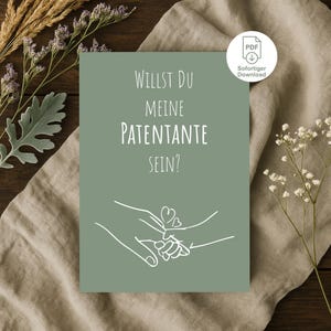 Tarjeta "¿Quieres ser mi madrina?" - Descarga instantánea para imprimir, regalo para madrina, regalo de bautizo