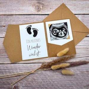 Annoncez la nouvelle de bébé avec une carte et une photo d'échographie - cadeau de grossesse, belle surprise pour grand-mère, papa, tante ou amis