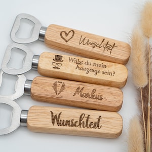 Personalized bottle opener, personal engraving, birthday, name + desired text