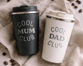 Mug isotherme personnalisé – cadeau pour maman et papa | Mug isotherme avec inscription | Mug de voyage en acier inoxydable