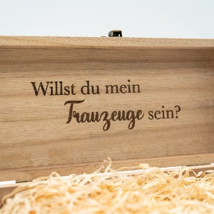 Personalisierter Flachmann für Trauzeuge/Trauzeugin mit Wunschgravur in edler Holzbox Perfektes Hochzeitsgeschenk Bild 4