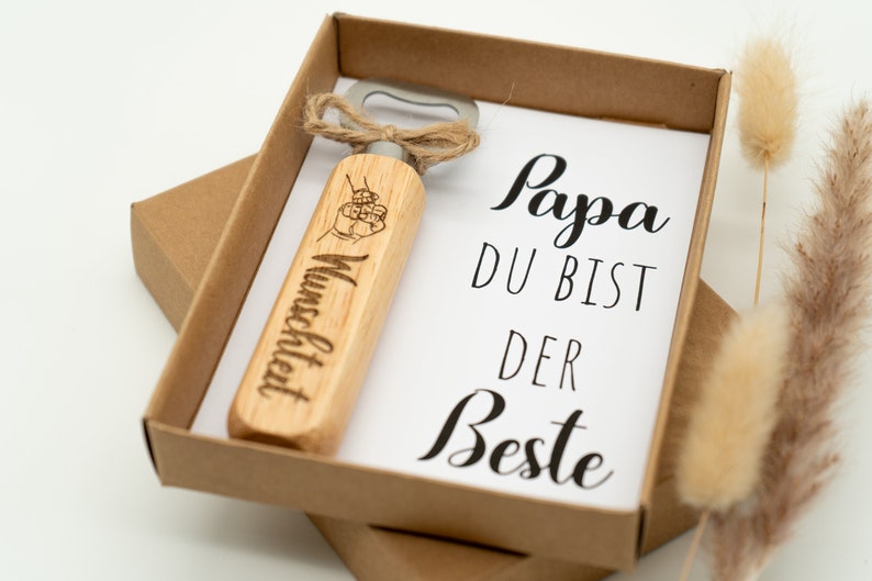 Geschenk für den beste Papa personalisierter Flaschenöffner als Geschenkidee für Geburtstage, Vatertage oder mehr Bild 3