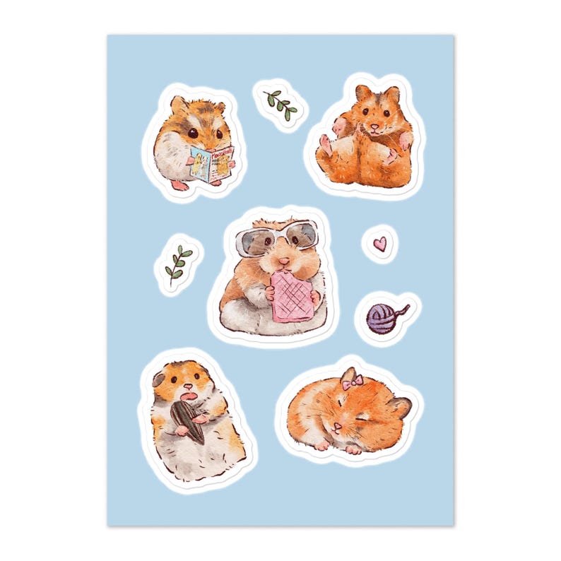 Hand Drawn Hamster Sticker Sheet 2, Pet Sticker, Hamster Sticker ...
