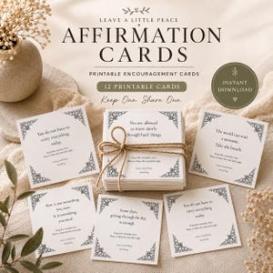 Printable Affirmation Cards Encouragement Gift Kindness Notes Self Care Care Package Insert Positive Mindfulness Digital Download