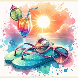 Beach Tumber Wrap Clipart PNG Sublimation Design, Straight and Tapered, Beach Sunset Tumbler, Girls Vacation Beach Trip Tumblers image 2