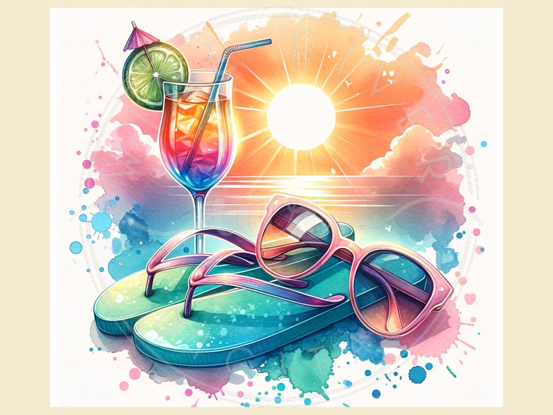 Beach Tumber Wrap Clipart PNG Sublimation Design, Straight and Tapered, Beach Sunset Tumbler, Girls Vacation Beach Trip Tumblers image 2