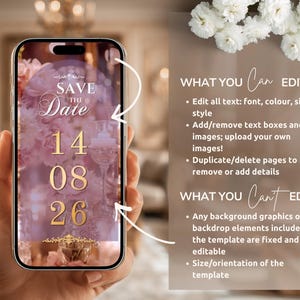 Editable Wedding/Walima/Nikkah Invitation Video | Canva Islamic Wedding Mobile Template – Pink and Lilac image 5