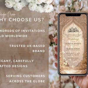 Editable Nikkah Invitation Video | Canva Islamic Wedding Mobile Template – Beige & Gold image 7