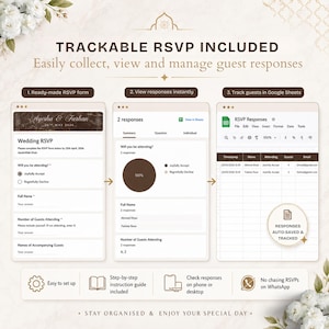 Muslimische Hochzeitswebsite-Vorlage, bearbeitbare Canva RSVP, Nikkah Digital Invite Bild 8