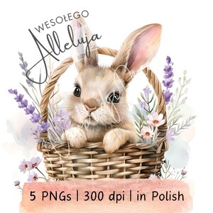 Wesolego Alleluja | 5 Cliparts de Páscoa | Arquivo PNG | Download Digital | Cartão de Páscoa | Licença Comercial