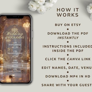 Editable Nikkah Invitation Video | Canva Islamic Wedding Mobile Template – Beige & Gold image 5