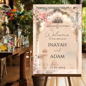 Custom Muslim Wedding Welcome Sign: Islamic Nikkah Poster (Digital)