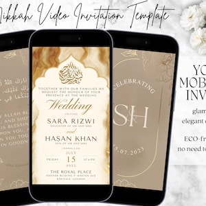 Elegant Muslim Wedding Invitation: Animated Nikkah Template (Digital)