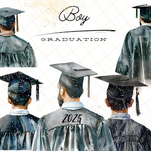 Garçon Graduation 5 Illustrations numériques | Clipart islamique | Garçon diplômé | PNG islamique | Diplômé de garçon musulman | Licence commerciale