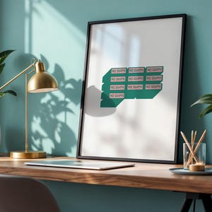 No Glyph Minimalist Typography Art Print | Funny Developer & Graphic Designer Gift | Modern Office Wall Decor | Digital Download